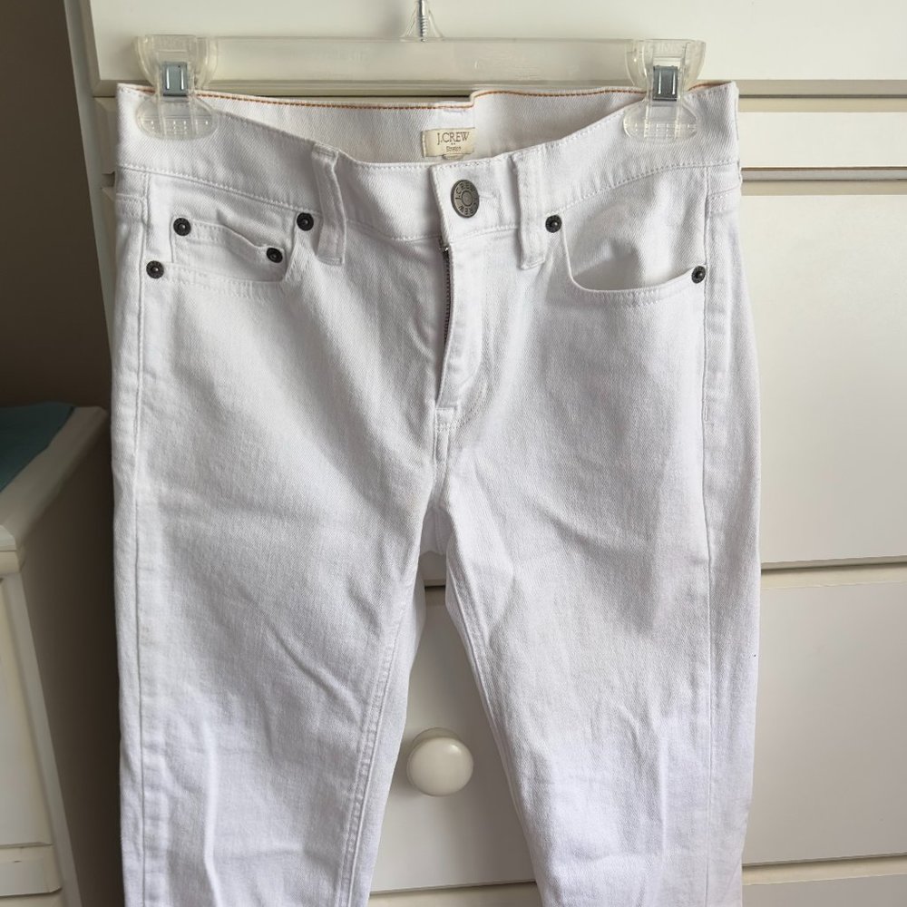 J. Crew White Stretch Skinny Jeans